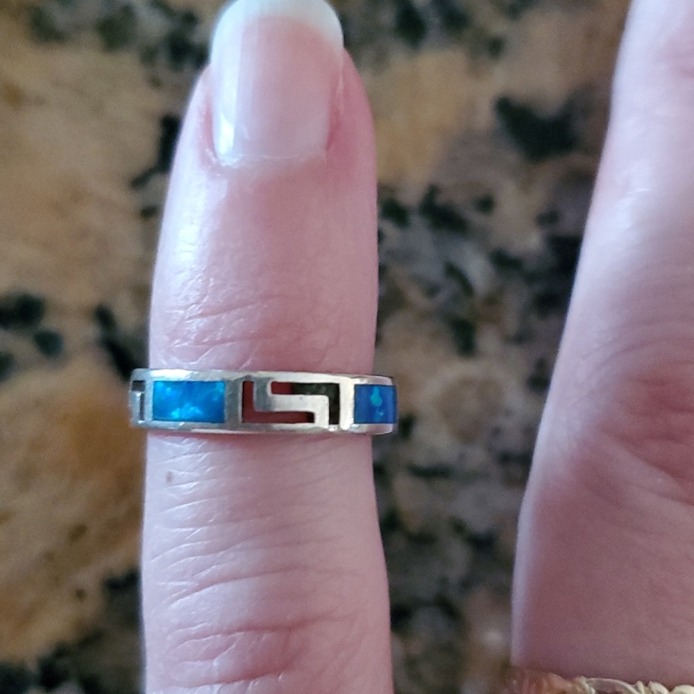 Opal Sterling silver ring size 3